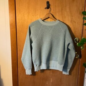 Everlane ReNew Fleece Raglan Sweatshirt in Light Blue/Teal